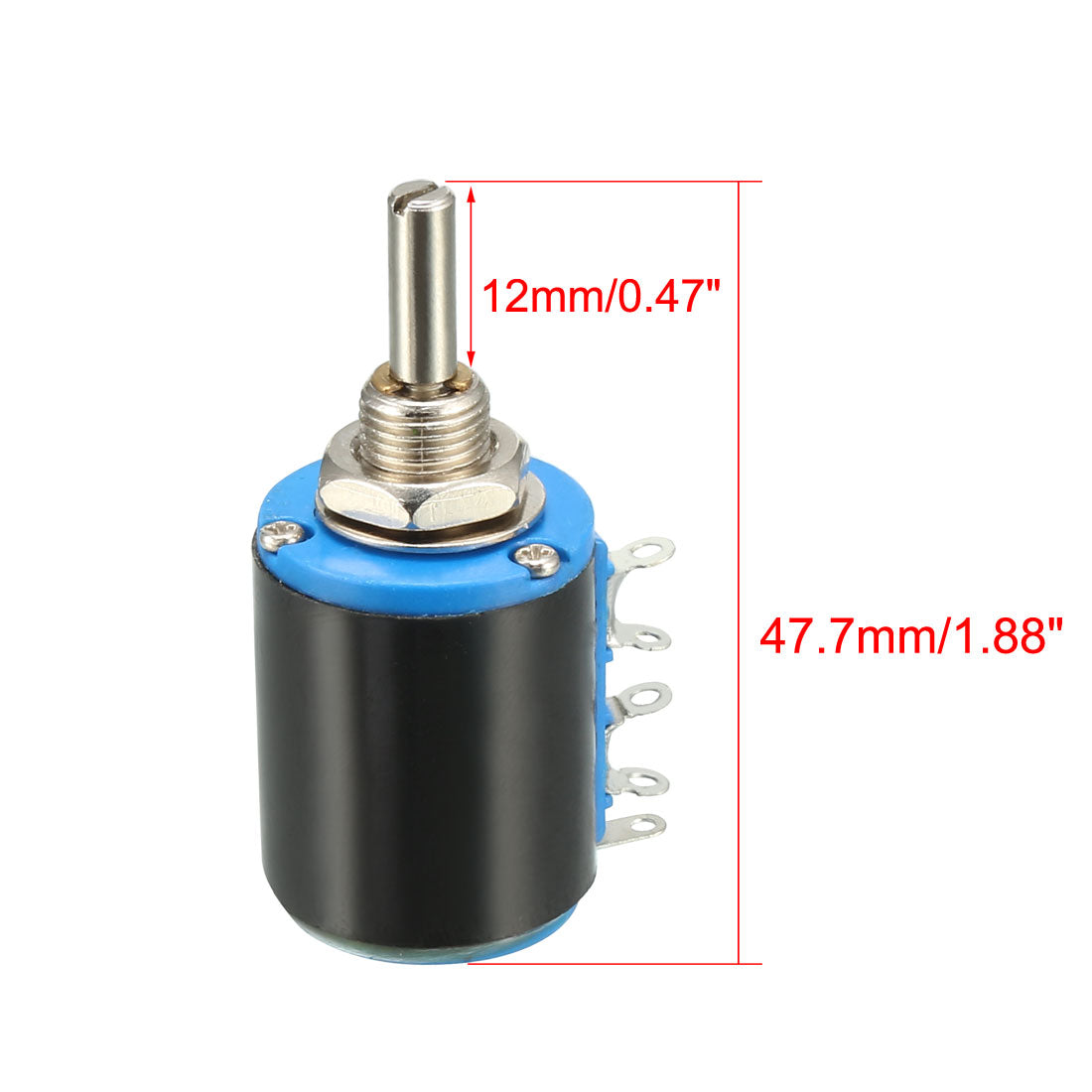 uxcell Uxcell 2.2K Ohm Adjustable Resistors Wire Wound Multi Turn Precision Potentiometer Pots 5pcs