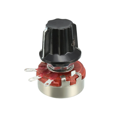 Harfington Uxcell WH118 1K Ohm Variable Resistors Single Turn Rotary Carbon Film Potentiometer w Knobs