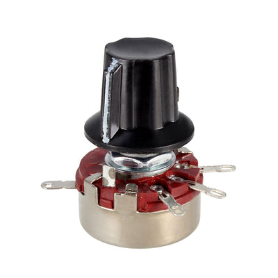 Harfington Uxcell WH118 100K Ohm Variable Resistors Single Turn Rotary Carbon Film Potentiometer w Knobs