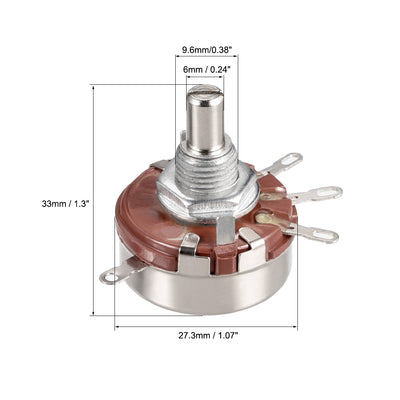 Harfington Uxcell Karbon Film Potentiometer wechselhaft Widerstände Dreh WTH118 1A 1K ohm de