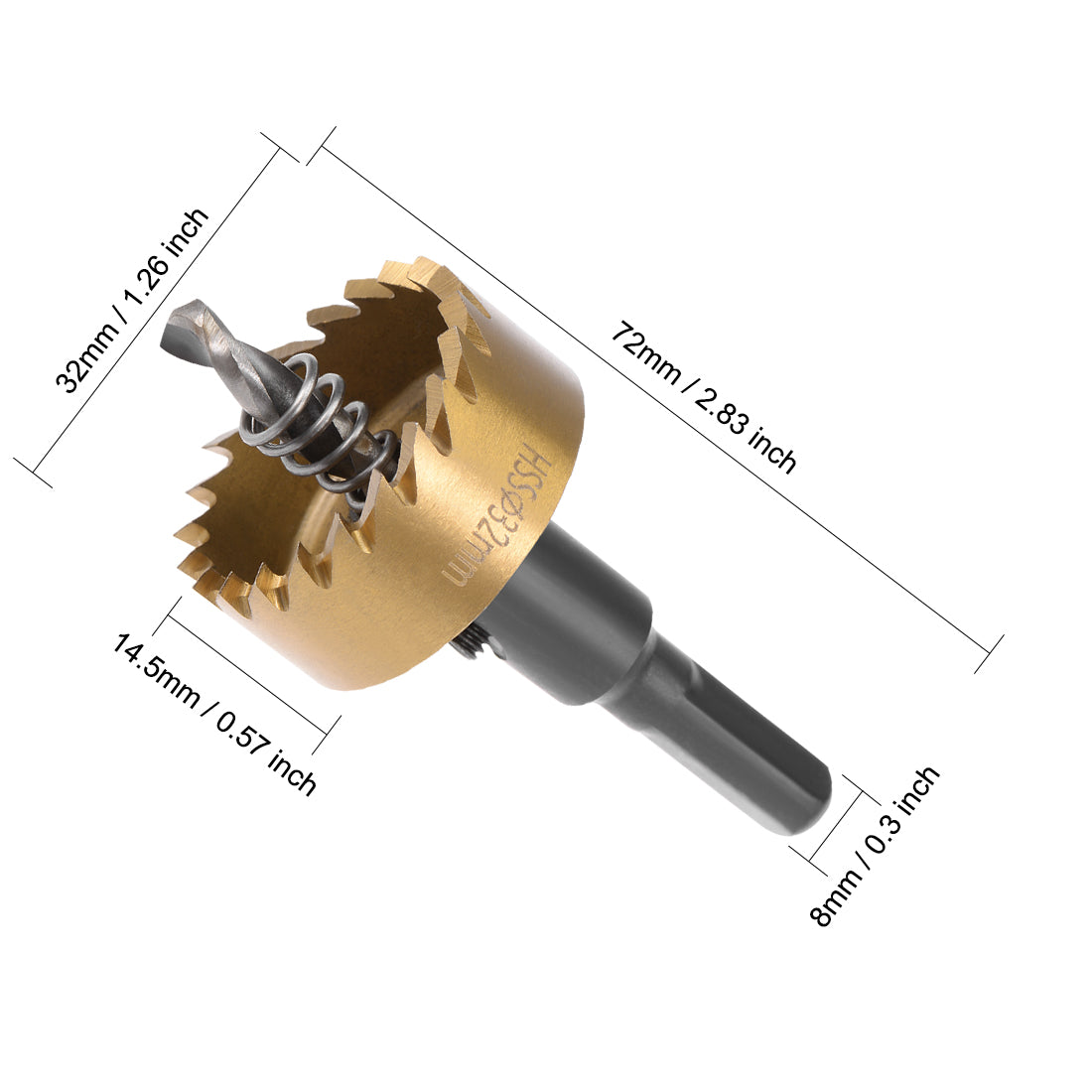 uxcell Uxcell 32mm HSS Drill Bit Hole Saw Titanium Plated for Stainless Steel Metal Alloy