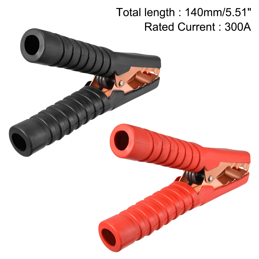 uxcell Uxcell 2Stk Kupfer beschichtete Alligator Adapter 300A volle Verkleidung Rot Schwarz de