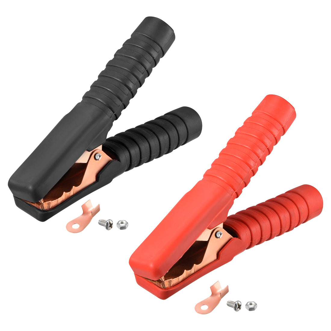 uxcell Uxcell 2Stk Kupfer beschichtete Alligator Adapter 300A volle Verkleidung Rot Schwarz de