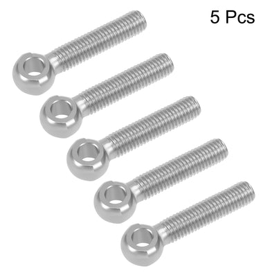 Harfington Uxcell M10 x 50mm Machinery Shoulder Swing Lifting Eye Bolt 304 Stainless Steel Metric Thread 5pcs