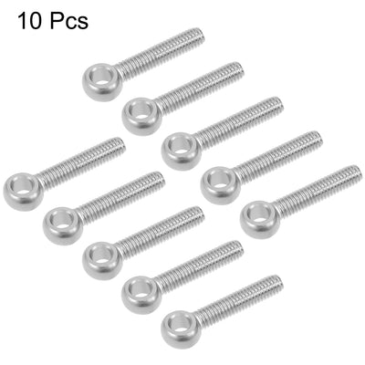 Harfington Uxcell M6 x 30mm Machinery Shoulder Swing Lifting Eye Bolt 304 Stainless Steel Metric Thread 10pcs