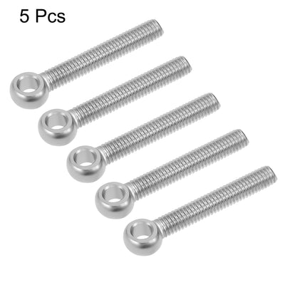 Harfington Uxcell M6 x 40mm Machinery Shoulder Swing Lifting Eye Bolt 36mm Thread Length 304 Stainless Steel 5pcs