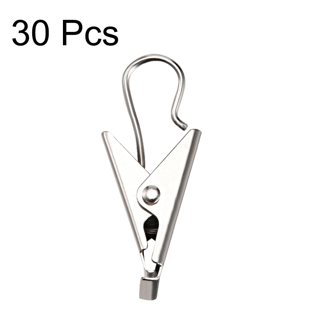 uxcell Uxcell Curtain Clips with Hooks Metal 1 Inch Clip Length for Drapery, Photos, Art Craft Display and Home Decoration Silver Tone 30 Pcs