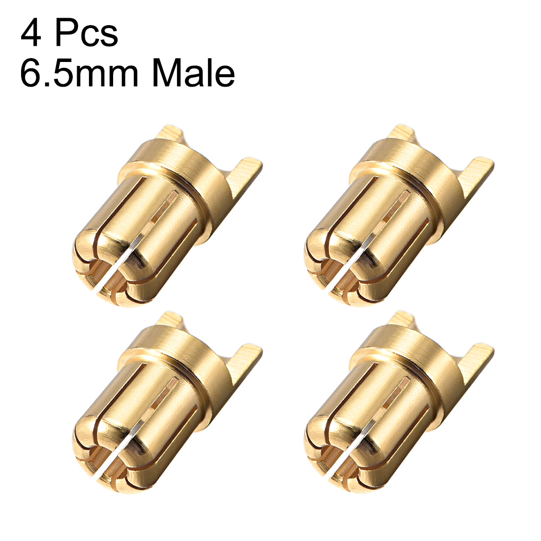 uxcell Uxcell 6.5mm Bullet Connector Gold Plated Banana Plugs Male 4pcs