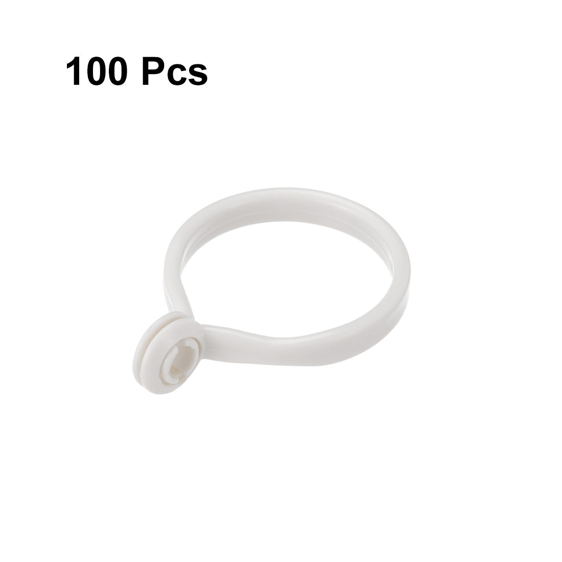 uxcell Uxcell Curtain Rings Plastic Drapery Ring with Snap Closure for Curtain Rods White 100 Pcs