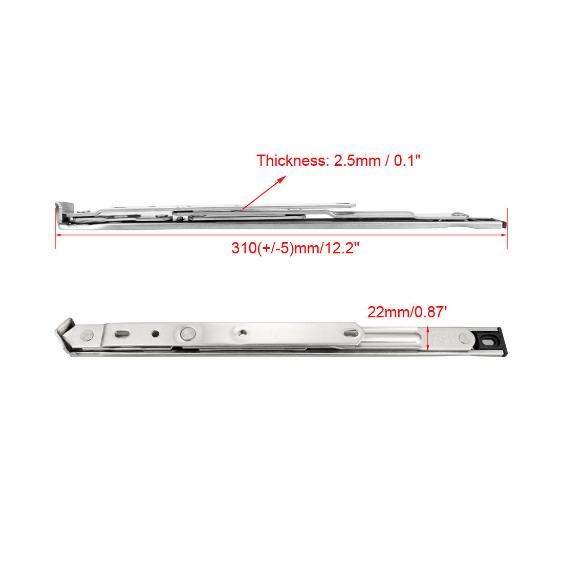 uxcell Uxcell 12-Inch Hanging/Casement Window Hinge, 202 Stainless Steel 2Pcs