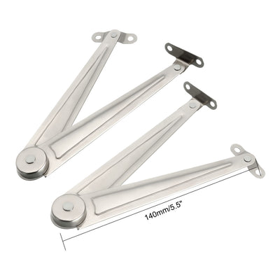 Harfington Uxcell Lid Support Hinge, 10 inch 1.5mm Material Thickness Lid Stay with Soft Close 4 Pcs