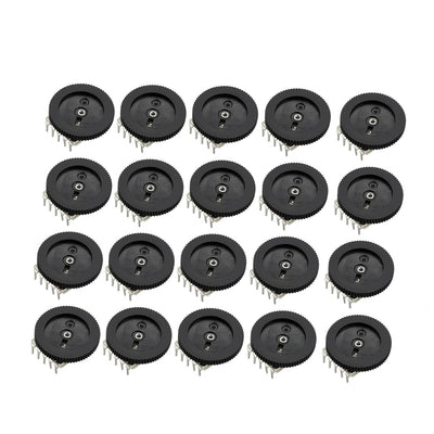 Harfington Uxcell 50K Ohm Dial Wheel Potentiometer for Audio Stereo Volume Switch Control 16x2mm 20Pcs