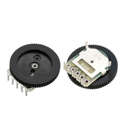 Harfington Uxcell 1K Ohm Dial Wheel Potentiometer for Audio Stereo Volume Switch Control 16x2mm 2Pcs