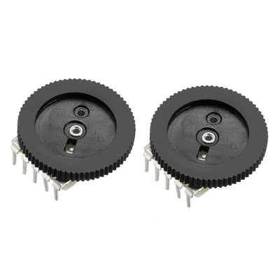 Harfington Uxcell 1K Ohm Dial Wheel Potentiometer for Audio Stereo Volume Switch Control 16x2mm 2Pcs