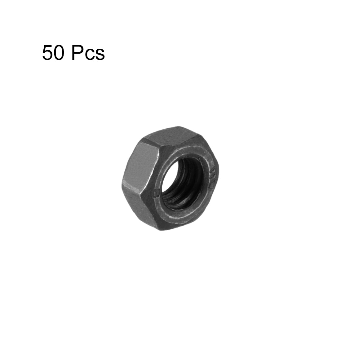 uxcell Uxcell M6 Metric Carbon Steel Grade 8.8 Hexagon Hex Nut Black 50pcs