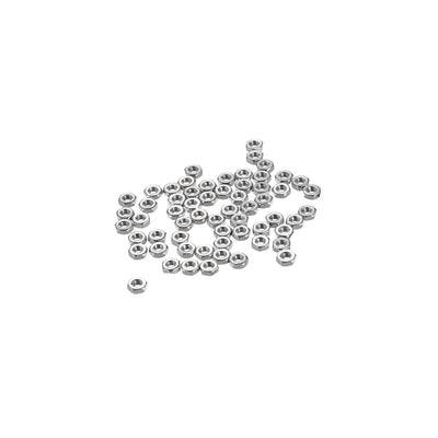 Harfington Uxcell M2  Metric 304 Stainless Steel Hexagon Hex Nut Silver Tone 50pcs