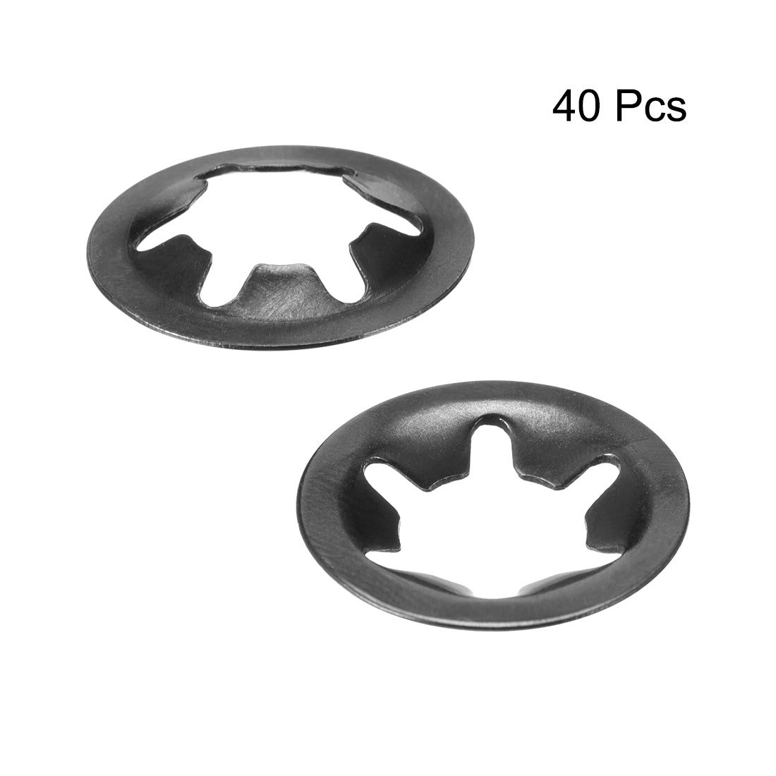 uxcell Uxcell Internal Tooth Star Washers 65Mn Black Oxide Finish Push on Lock Washer Locking Clips