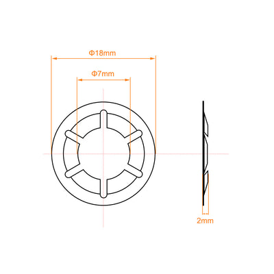 Harfington Uxcell Internal Tooth Star Washers 65Mn Black Oxide Finish Push on Lock Washer Locking Clips