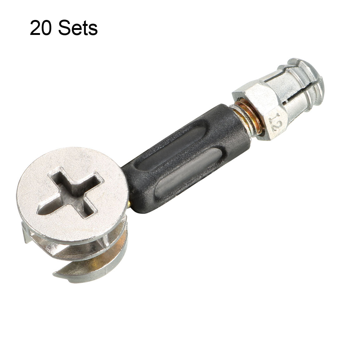 uxcell Uxcell 20 Sets Furniture Connecting 15mm OD Cam Fitting w Dowel Bolts Pre-inserted Nut