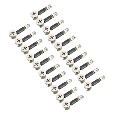 Harfington Uxcell 20 Sets Furniture Connecting 15mm OD Cam Fitting w Dowel Bolts Pre-inserted Nut