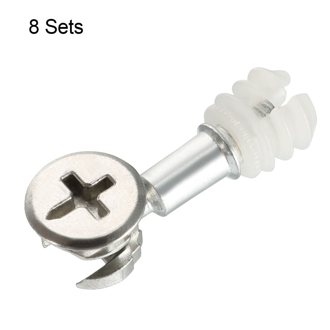 uxcell Uxcell 8 Sets Furniture Connecting 13mm OD Cam Fitting with Dowel Pre-inserted Nut