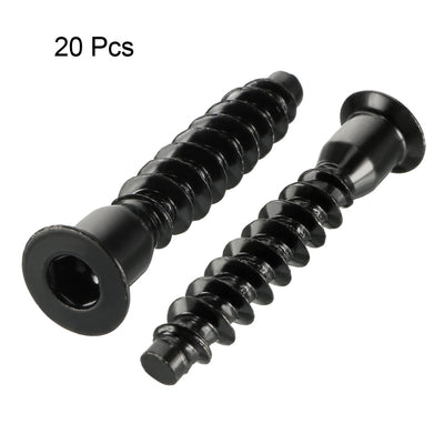 Harfington Uxcell Furniture Confirmat Screw 7x39mm Hex Socket Wood Screws Powder Coated 20pcs