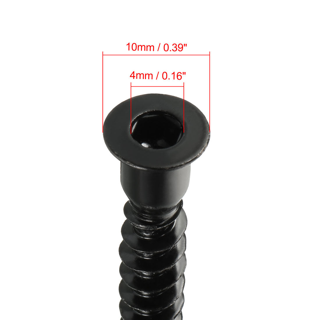 uxcell Uxcell Furniture Confirmat Screw 7x39mm Hex Socket Wood Screws Powder Coated 20pcs