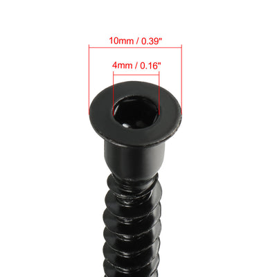 Harfington Uxcell Furniture Confirmat Screw 7x39mm Hex Socket Wood Screws Powder Coated 20pcs