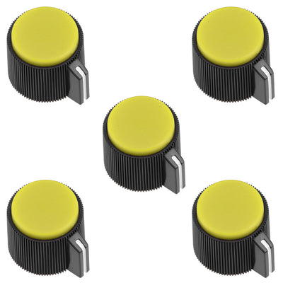 Harfington Uxcell 5Pcs 19x16mm bachelite Potentiometer Volume Control Rotary Knob for 6mm Dia Hole Yellow