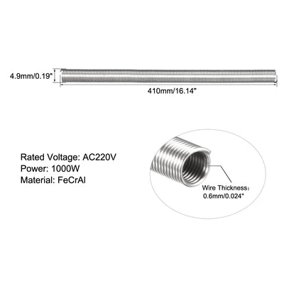 Harfington Uxcell Heating Element Coil Wire AC220V 1000W / AC110V 250W Kiln Furnace Heater Wire 4.9mm*410mm 2pcs