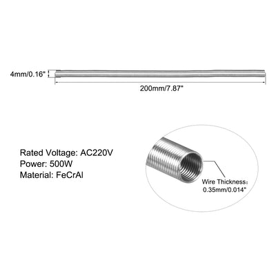 Harfington Uxcell Heating Element Coil Wire AC220V 500W / AC110V 125W Kiln Furnace Heater Wire 4mm*200mm 5PCS