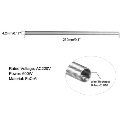 Harfington Uxcell Heating Element Coil Wire AC220V 600W / AC110V 150W Kiln Furnace Heater Wire 4.2mm*230mm 3PCS