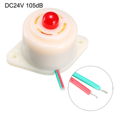 Harfington Uxcell 2Pcs DC24V 105dB Active Flashing Electronic Buzzer Beep Tone Alarm Ringer Intermittent Sound