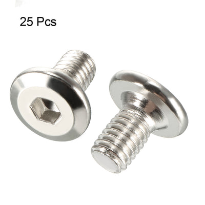 Harfington Carbon Steel Nickel Plated Silver Tone Furniture Bolts