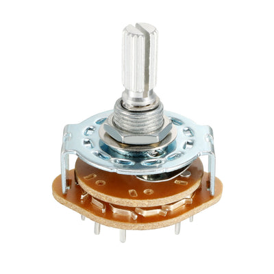 Harfington Uxcell 6mm 2P6T 2 Pole 6 Position Selectable Single Deck Band Channel Rotary Switch Selector