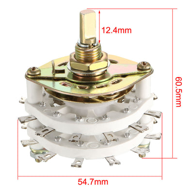 Harfington Uxcell 6P3T 6 Pole 3 Position Selectable 2 Deck Band Channel Rotary Switch Selector