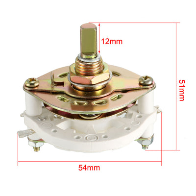 Harfington Uxcell 1P6T 1 Pole 6 Throw 1Deck Band Channel Rotary Switch Selector with Plastic Knob