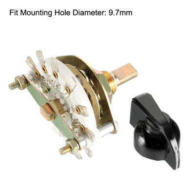 Harfington Uxcell 1P7T 1 Pole 7 Position 1 Deck Band Channel Rotary Switch Selector with Knob