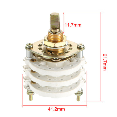 Harfington Uxcell 3P6T 3 Pole 6 Position 3 Deck Band Channel Rotary Switch Selector with Knob Cap