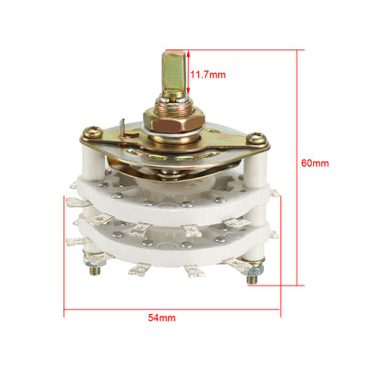 Harfington Uxcell 2P10T 2 Pole 10 Position 2 Deck Band Channel Rotary Switch Selector