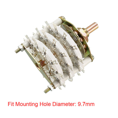 Harfington Uxcell 6P5T 6 Pole 5 Position 3 Deck Band Channel Rotary Switch Selector