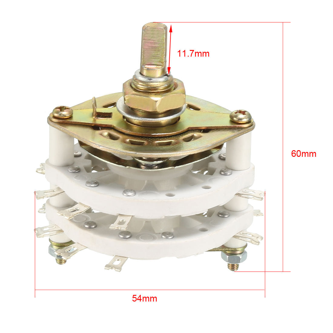 uxcell Uxcell 4P3T 4 Stange 3 Position 2 Stapel Band Kanal Dreh SchalterWahlschalter