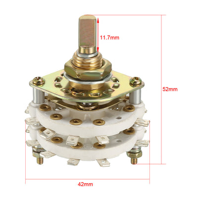 Harfington Uxcell 4P4T 4 Pole 4 Position 2 Deck Band Channel Rotary Switch Selector with Knob