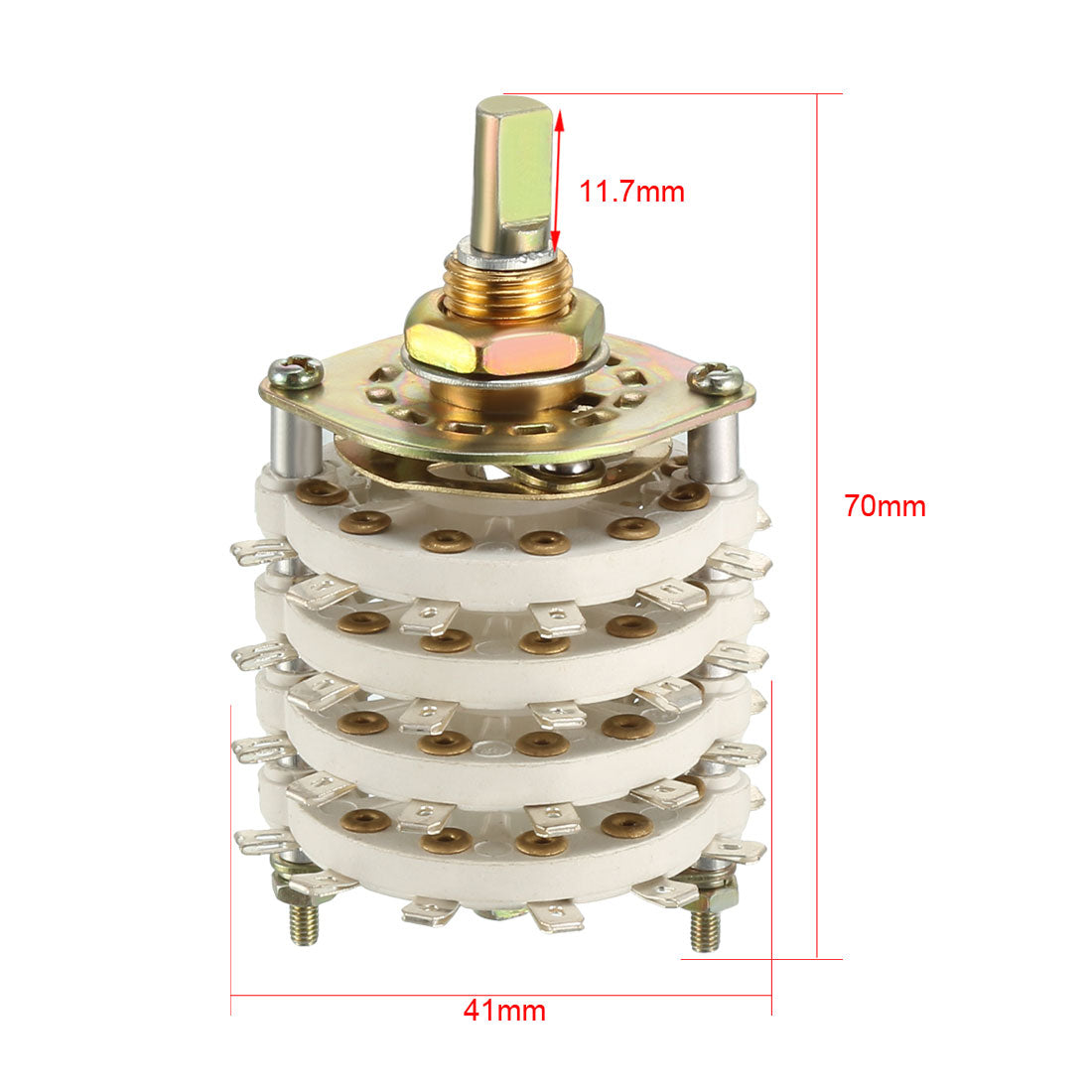 uxcell Uxcell 4P8T 4 Stange 8 Position 4 Stapel Band Kanal Dreh Wahlschalter Knopf de