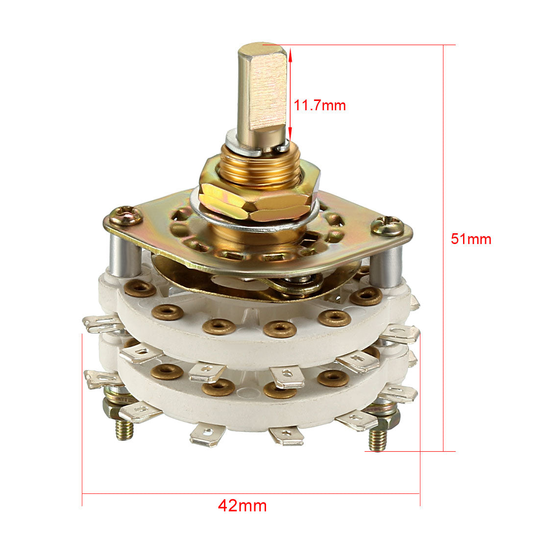 uxcell Uxcell 2P8T 2 Stange 8 Position 2 Stapel Band Kanal Dreh Wahlschalter Knopf