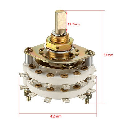 Harfington Uxcell 2P8T 2 Stange 8 Position 2 Stapel Band Kanal Dreh Wahlschalter Knopf