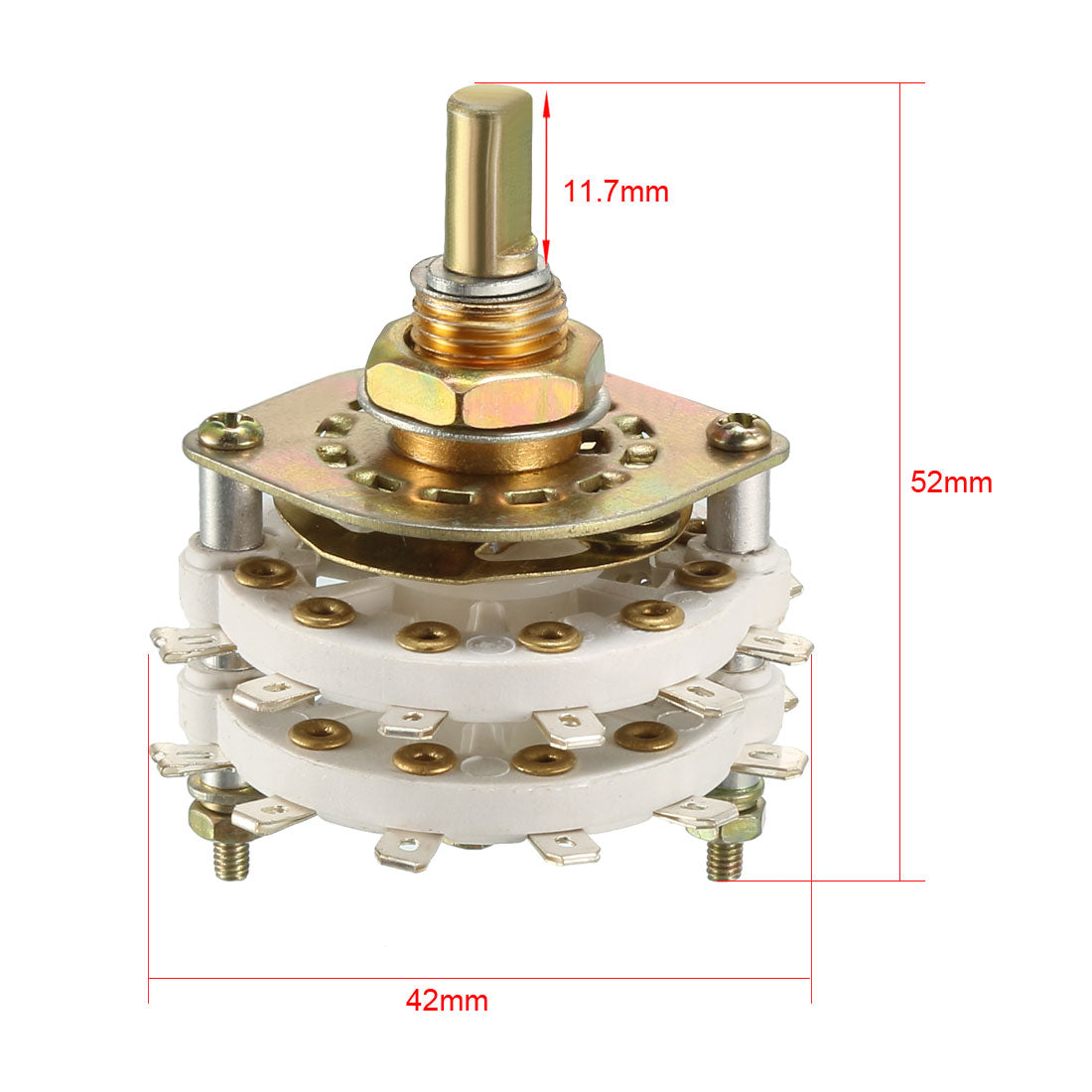 uxcell Uxcell 2P9T 2 Stange 9 Position 2 Stapel Band Kanal Dreh Wahlschalter Knopf de