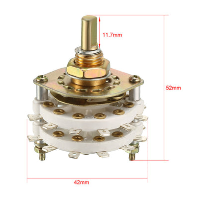 Harfington Uxcell 2P9T 2 Stange 9 Position 2 Stapel Band Kanal Dreh Wahlschalter Knopf de