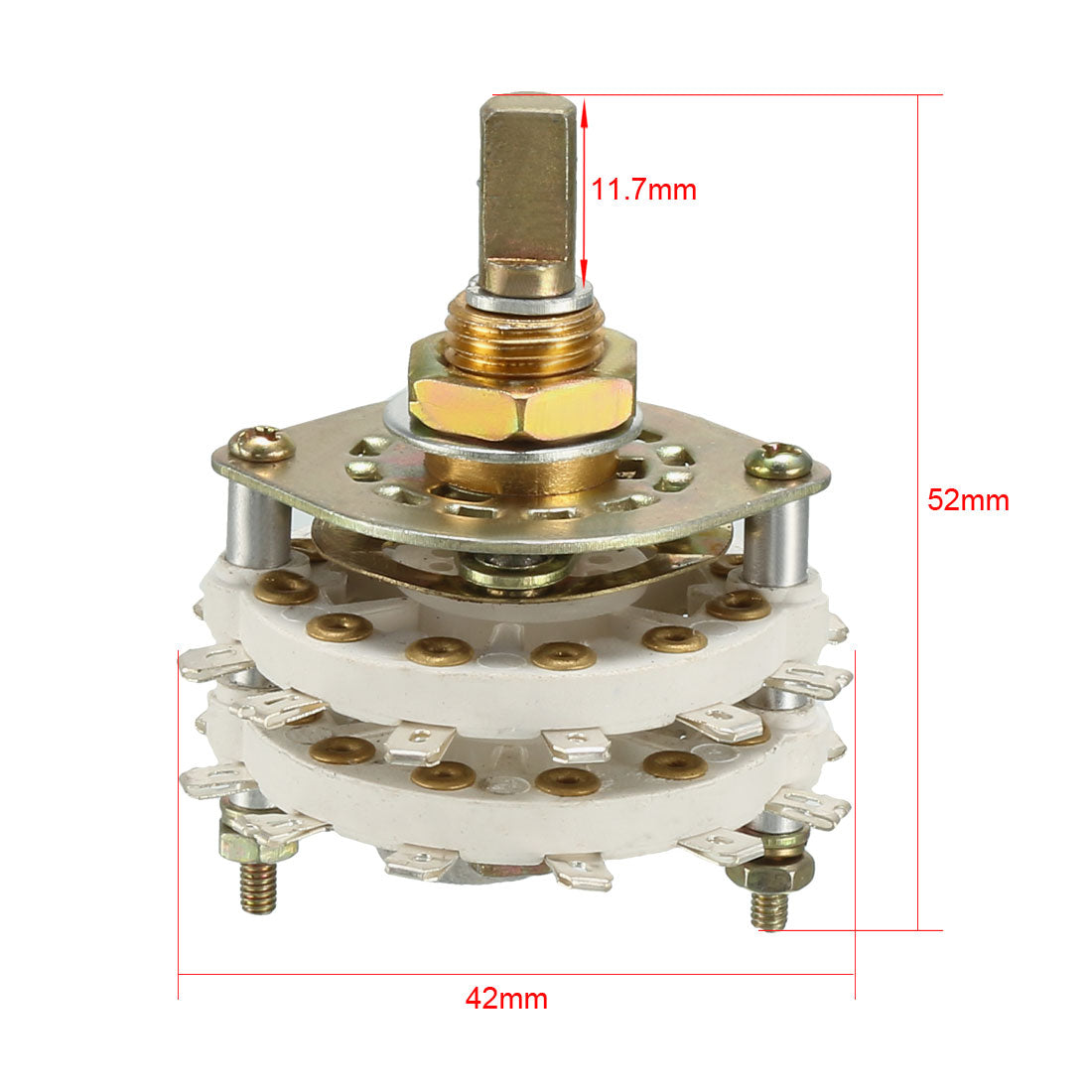 uxcell Uxcell 4P5T 4 Pole 5 Throw 2 Deck Band Channel Rotary Switch Selector with Knob