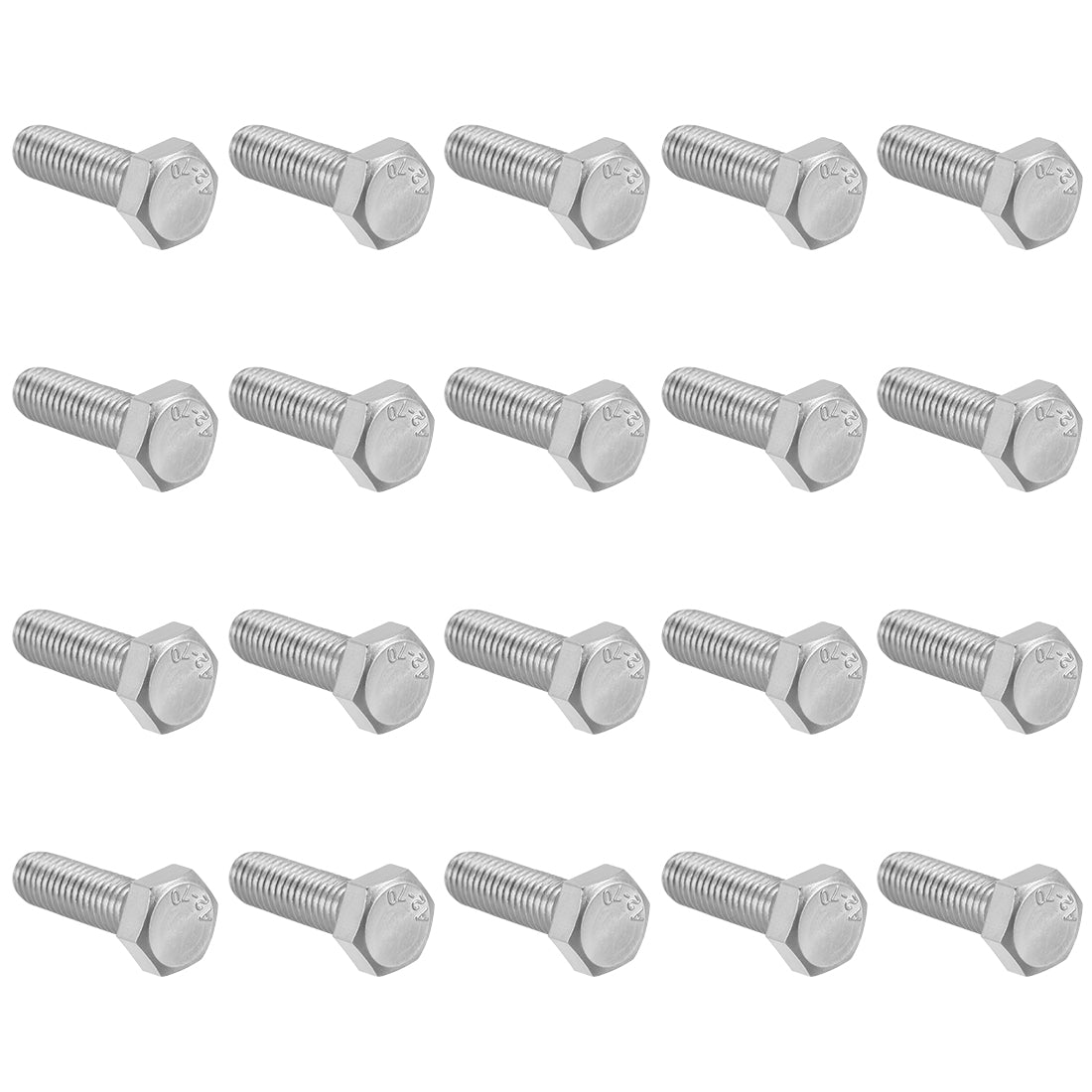 uxcell Uxcell M8x25mm Hex Bolts 304 Stainless Steel Hexagon Screw Bolt 20pcs